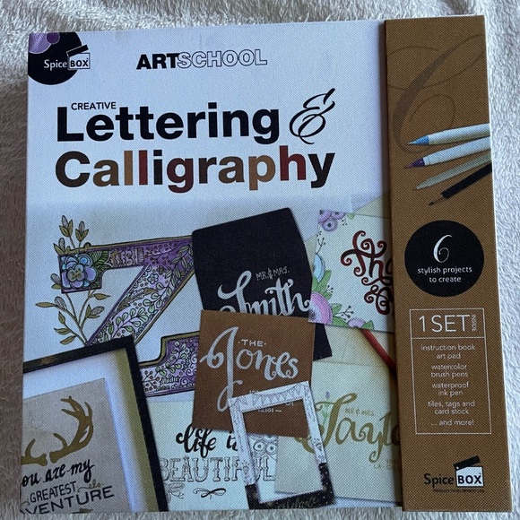 Art School Creative Lettering & Calligraphy Learning Kit by Spice Box - Picture 1 of 12